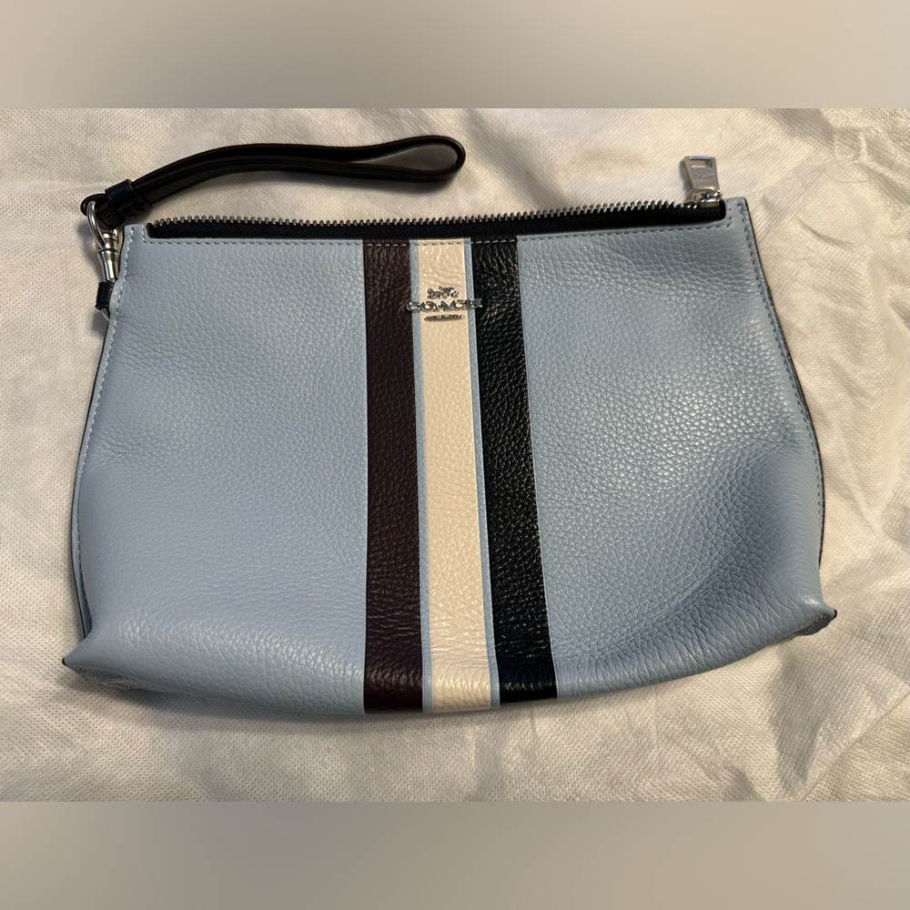 Coach Blue Leather Wristlet